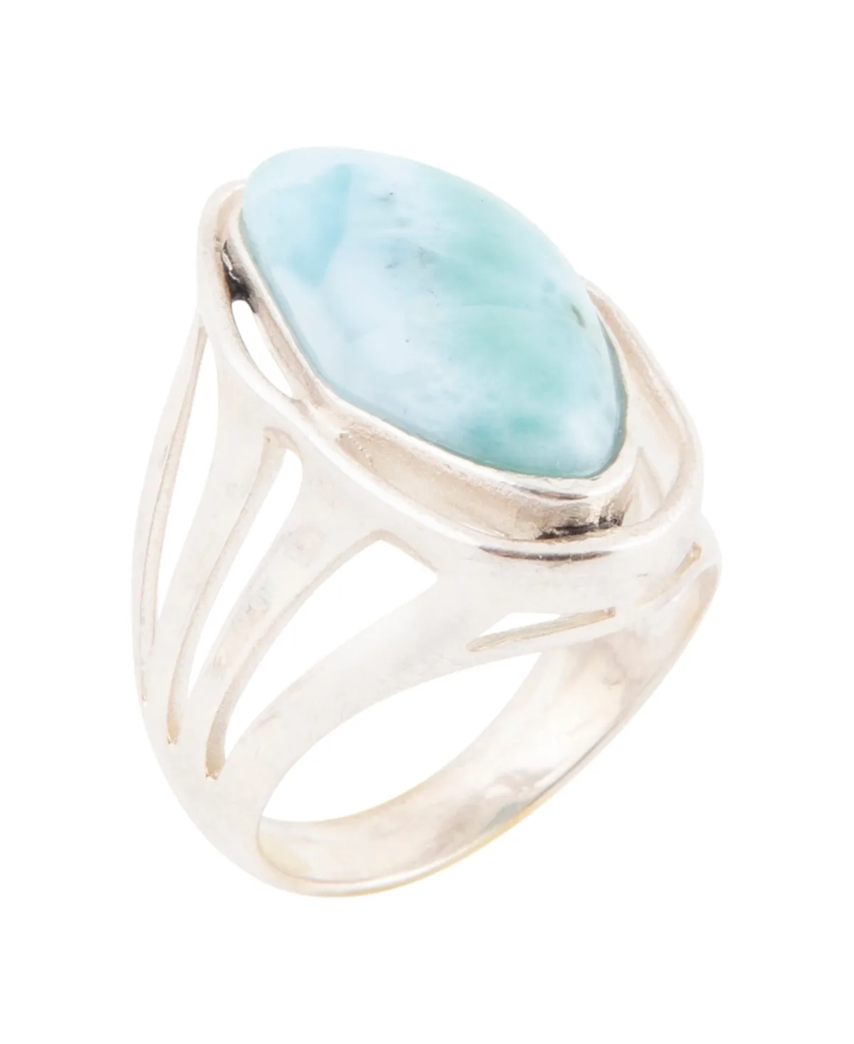 Barse Abstract Blue Larimar and Silver Statement Ring by Barse