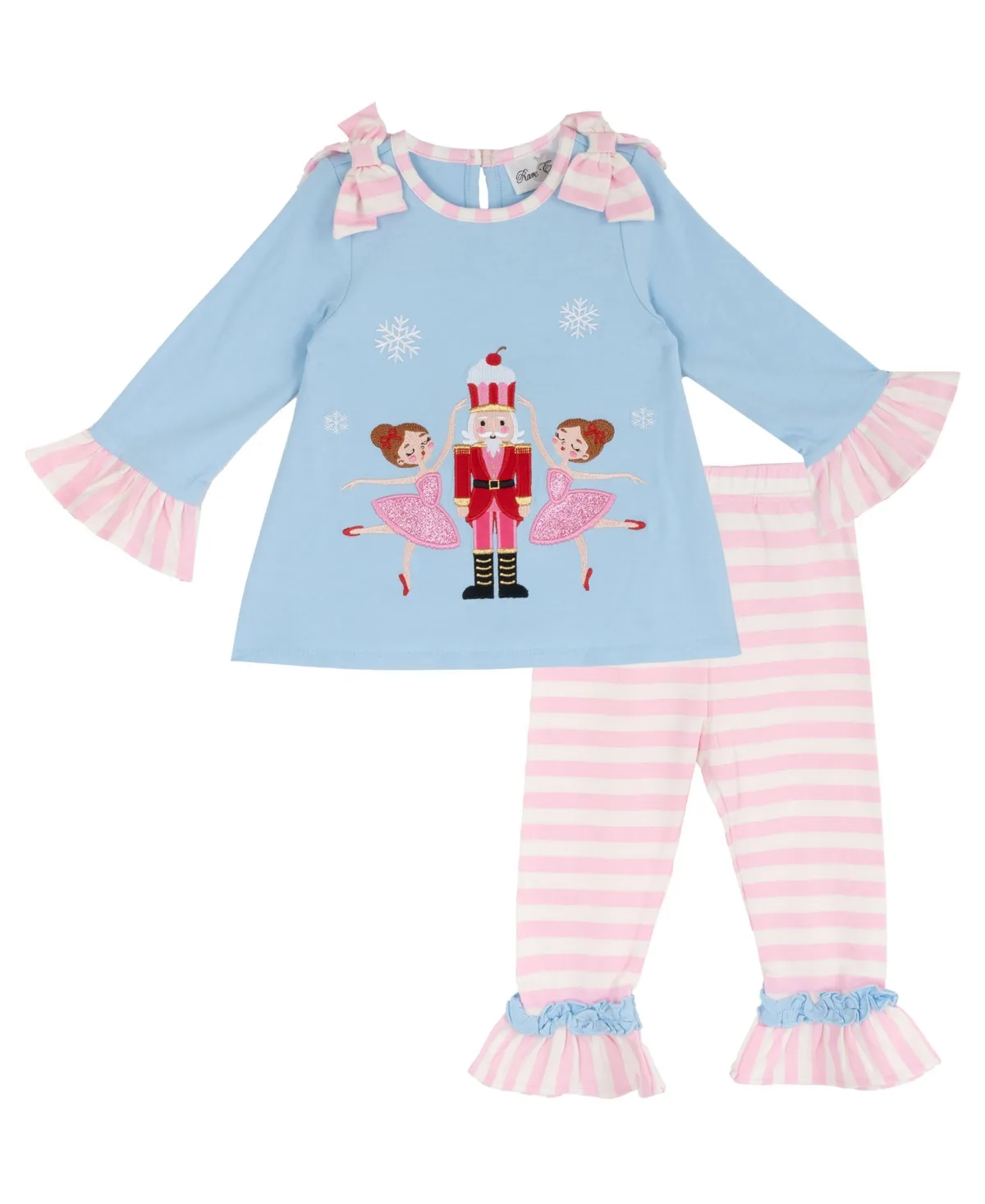 Rare Editions Nutcracker and Ballerina Applique Top to Strip Leggings, 2-Piece Set by Rare Editions