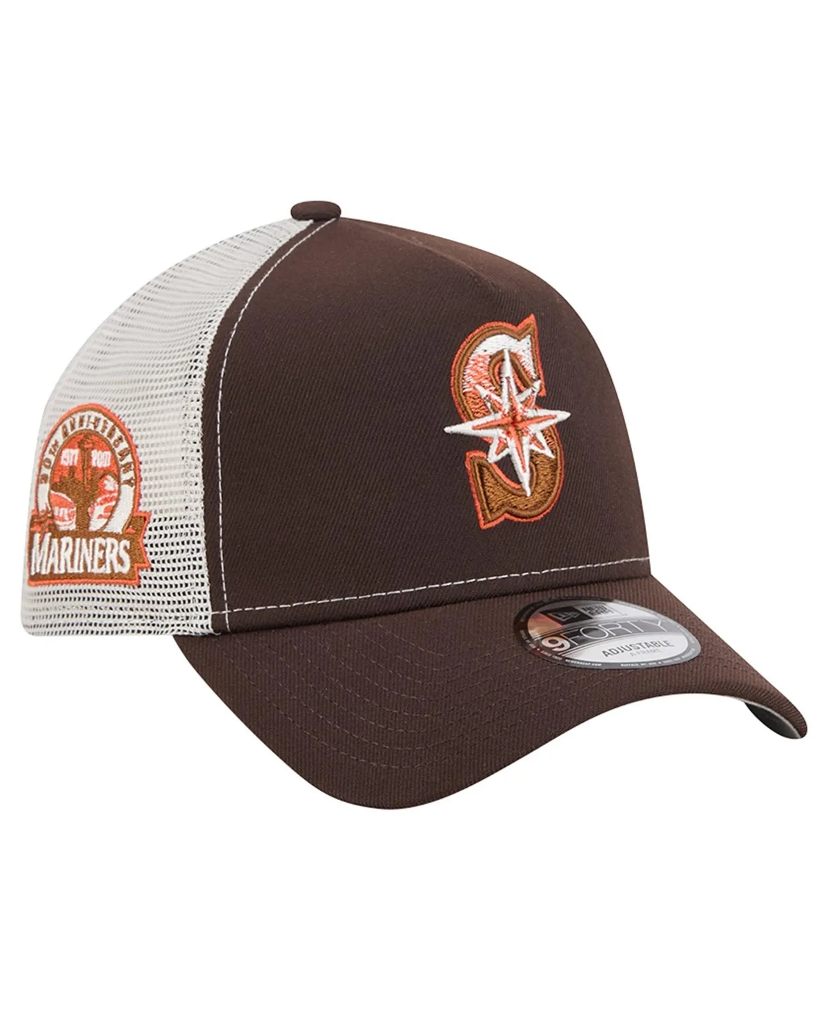 Seattle Mariners Pumpkin Spice A-Frame 9FORTY Adjustable Trucker Hat