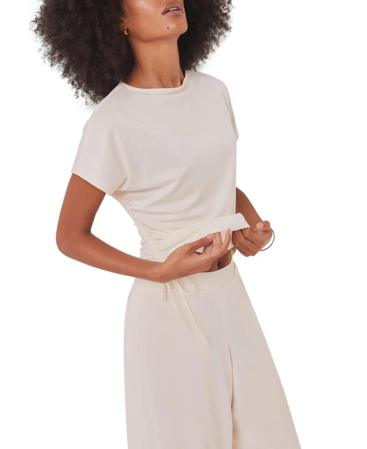 Jersey Ruched Tie Detail Top by Mint Velvet