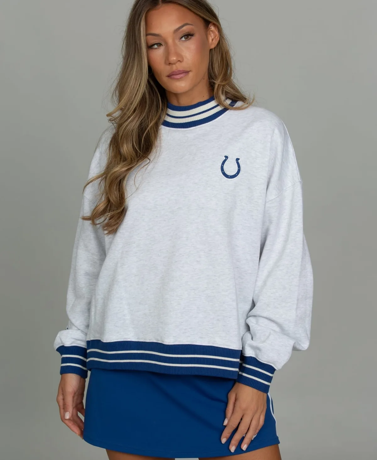 Indianapolis Colts Mock Neck Sweatshirt by Gold Hinge