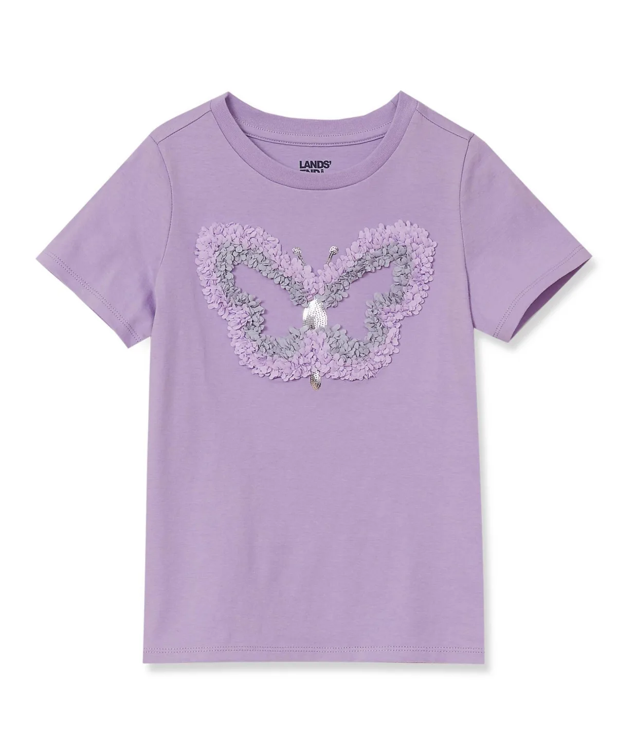 Short Sleeve Graphic Tee - Sequins Butterfly by Lands' End