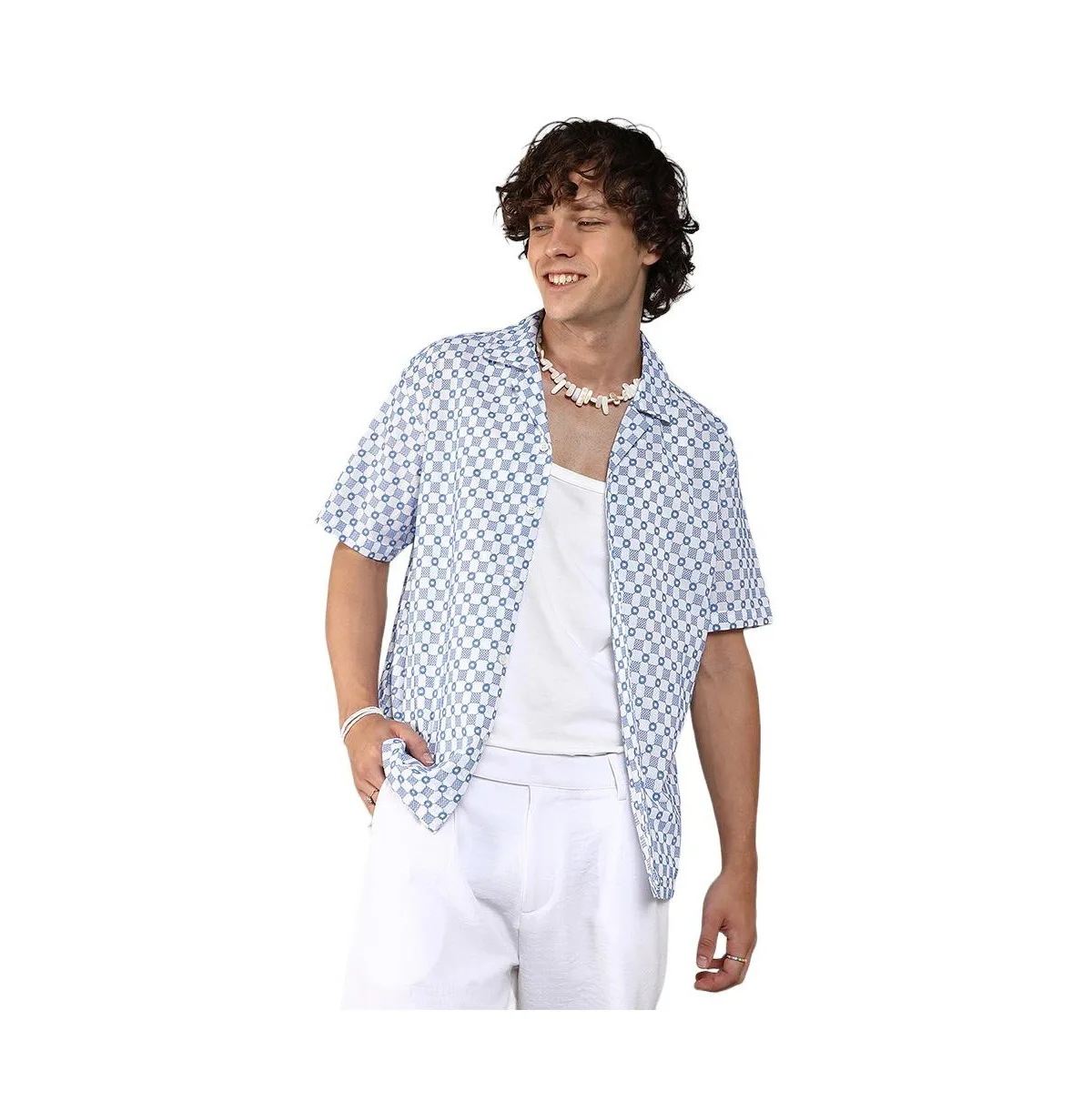 Embroidered Checkered Shirt by Campus Sutra