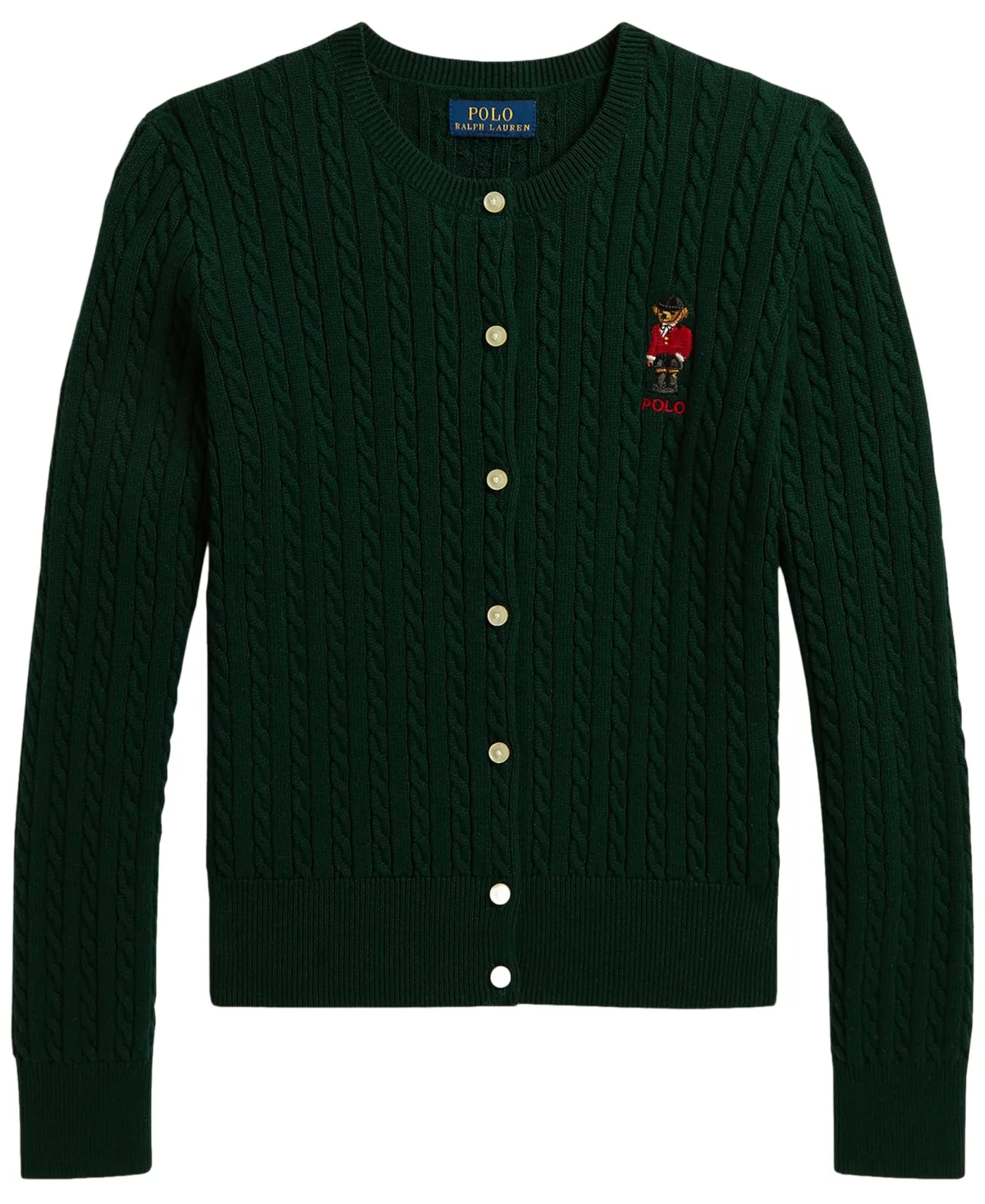 Polo Bear Mini-Cable Cotton Cardigan by Polo Ralph Lauren