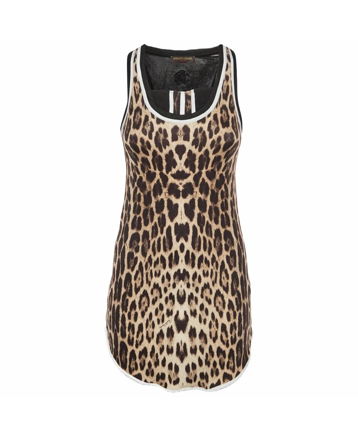 Pre-Owned Roberto Cavalli Gym Leopard Print Layered-Look Tank Top by Roberto Cavalli
