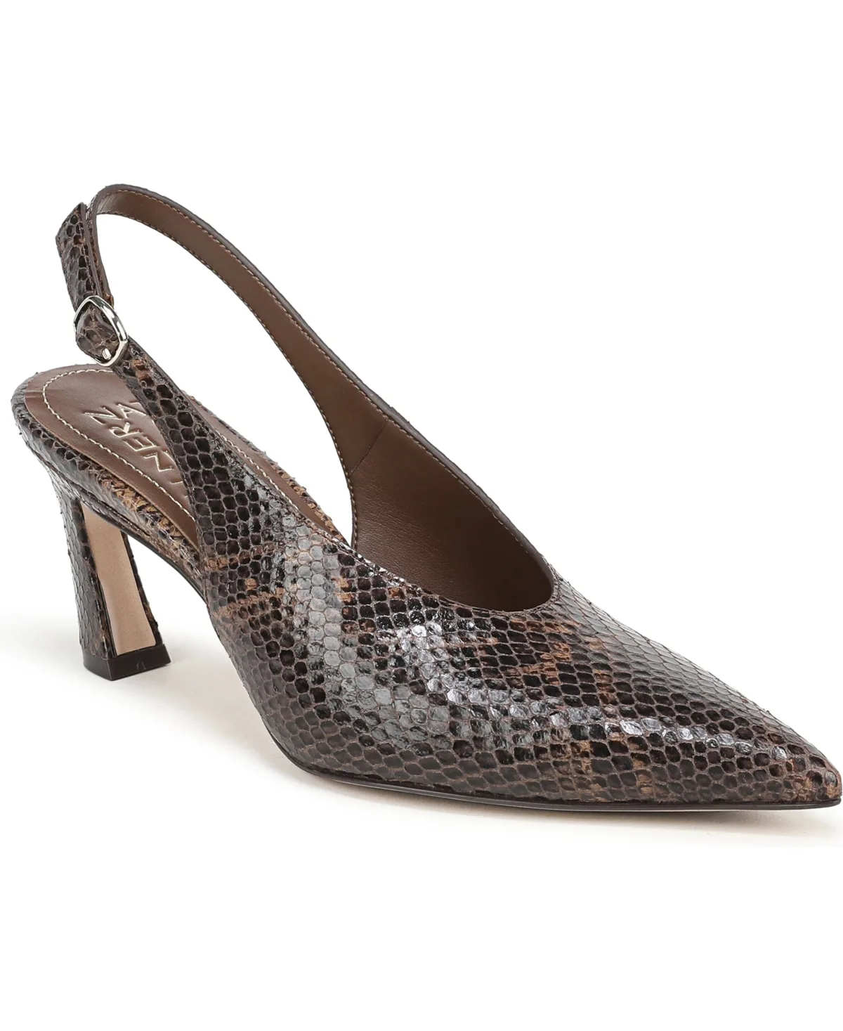 27 Edit Elaine Slingback Pointed-Toe Snake Pumps