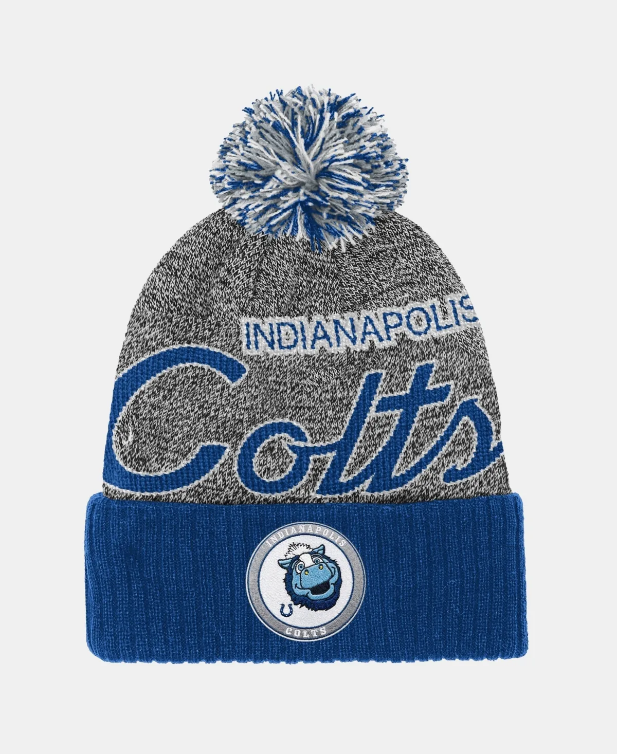 Indianapolis Colts Cuffed Knit Pom Beanie by Mitchell & Ness