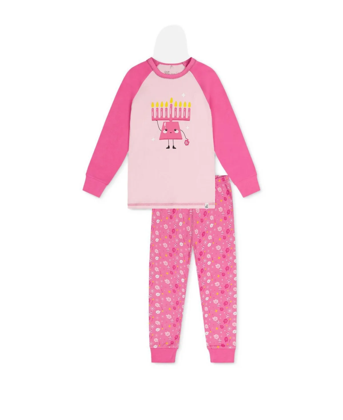 Long Sleeve Hanukkah Print Pajama Top and Pants, 2-Piece Set by Deux Par Deux
