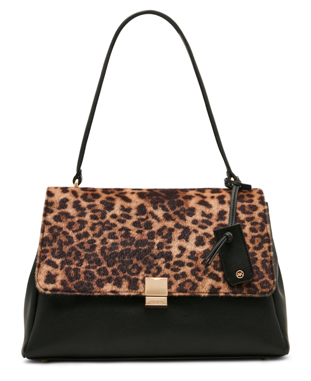 Faux Cheetah Medium Flap Shoulder Handbag by Anne Klein