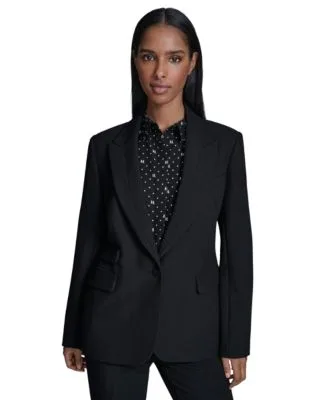 Notched Lapel One Button Blazer by Karl Lagerfeld
