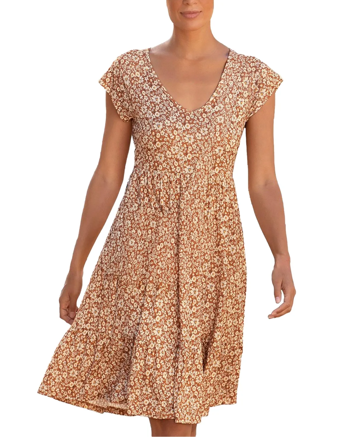 V-Neck Flounce Dress