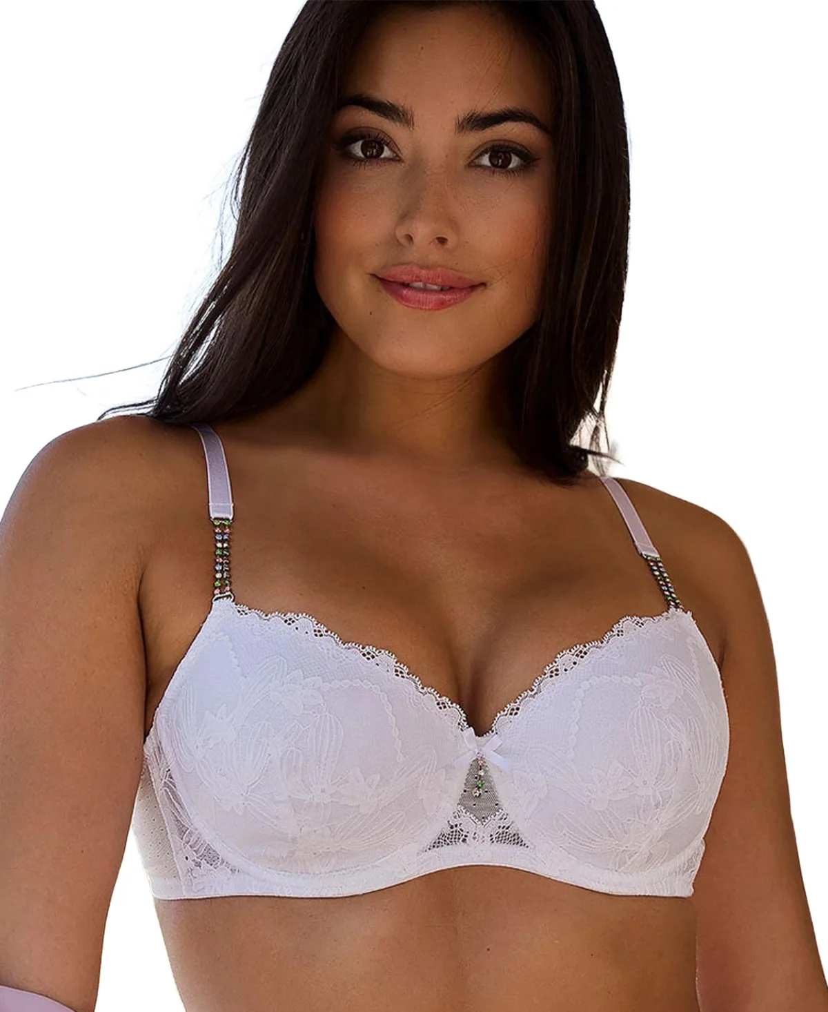 Rhinestone Lace Push Up Bra by Lascana