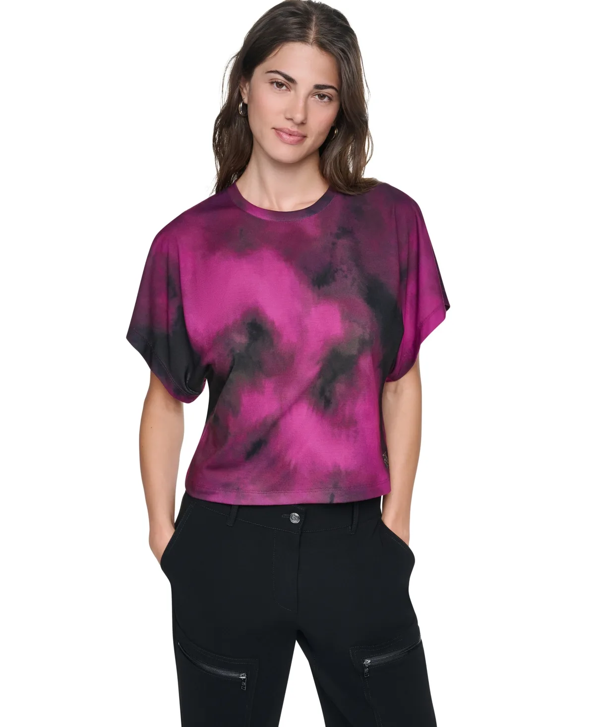 Printed Wide-Sleeve T-Shirt by DKNY