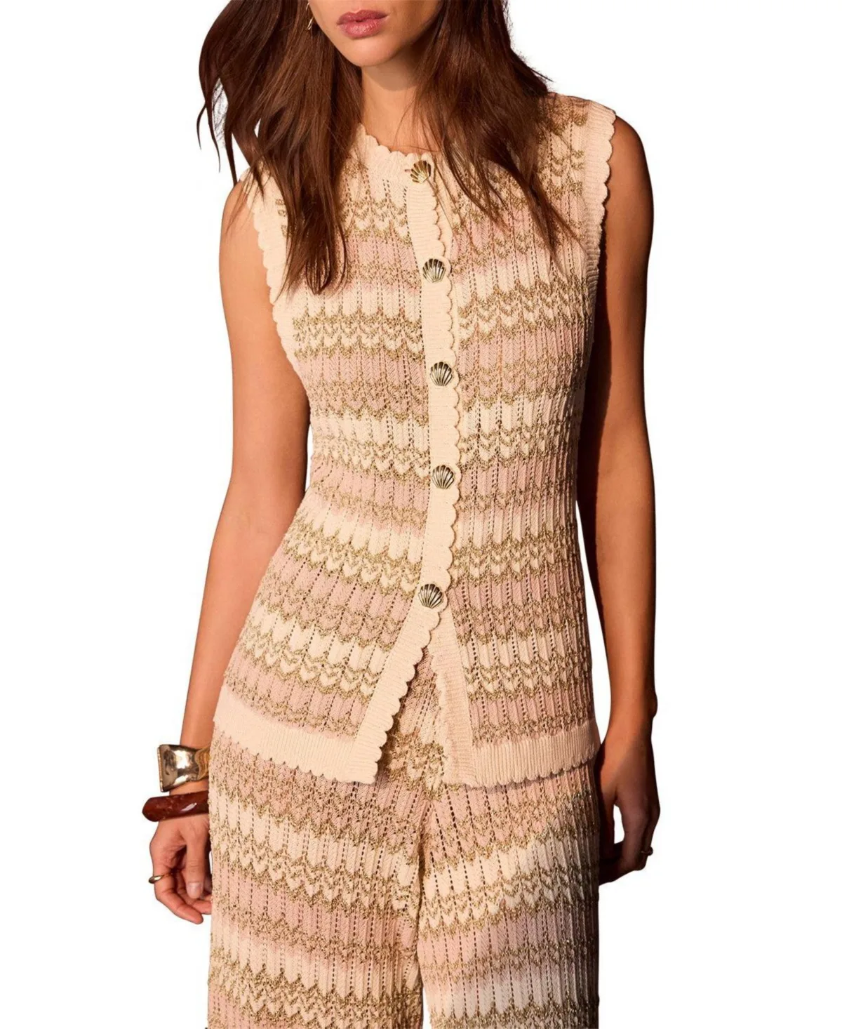 Striped Knit Waistcoat by Mint Velvet