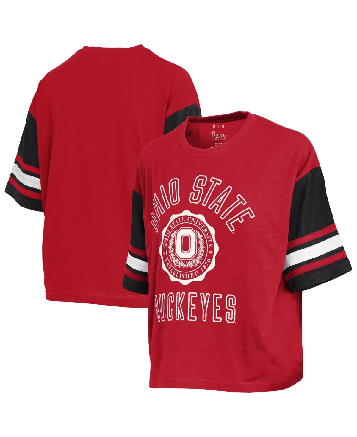 Ohio State Buckeyes Sunday Color Block Seal T-Shirt by Pressbox