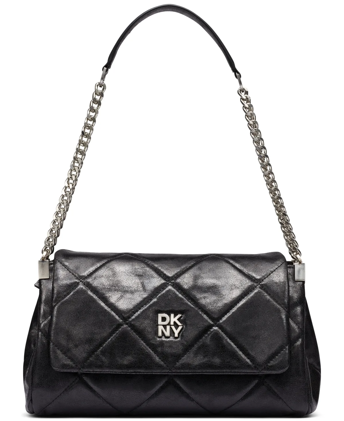 Soho Small Faux Leather Magnetic Flap Shoulder Handbag by DKNY