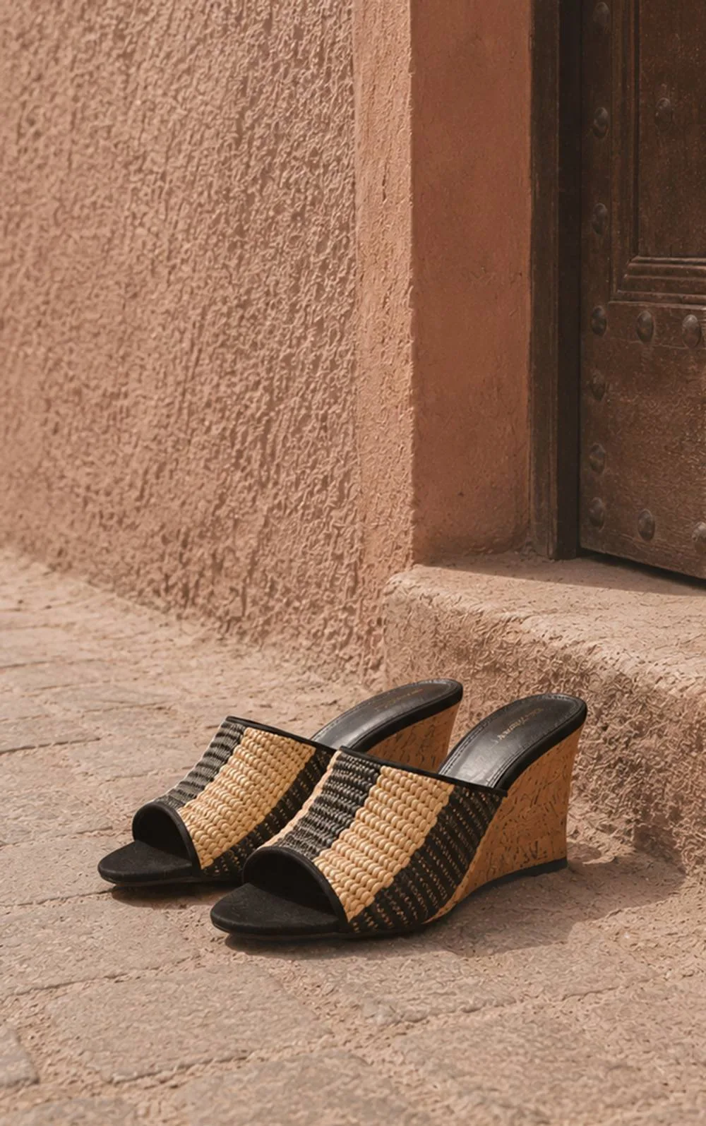 Raffia Stripe Mule Wedges by PrettyLittleThing