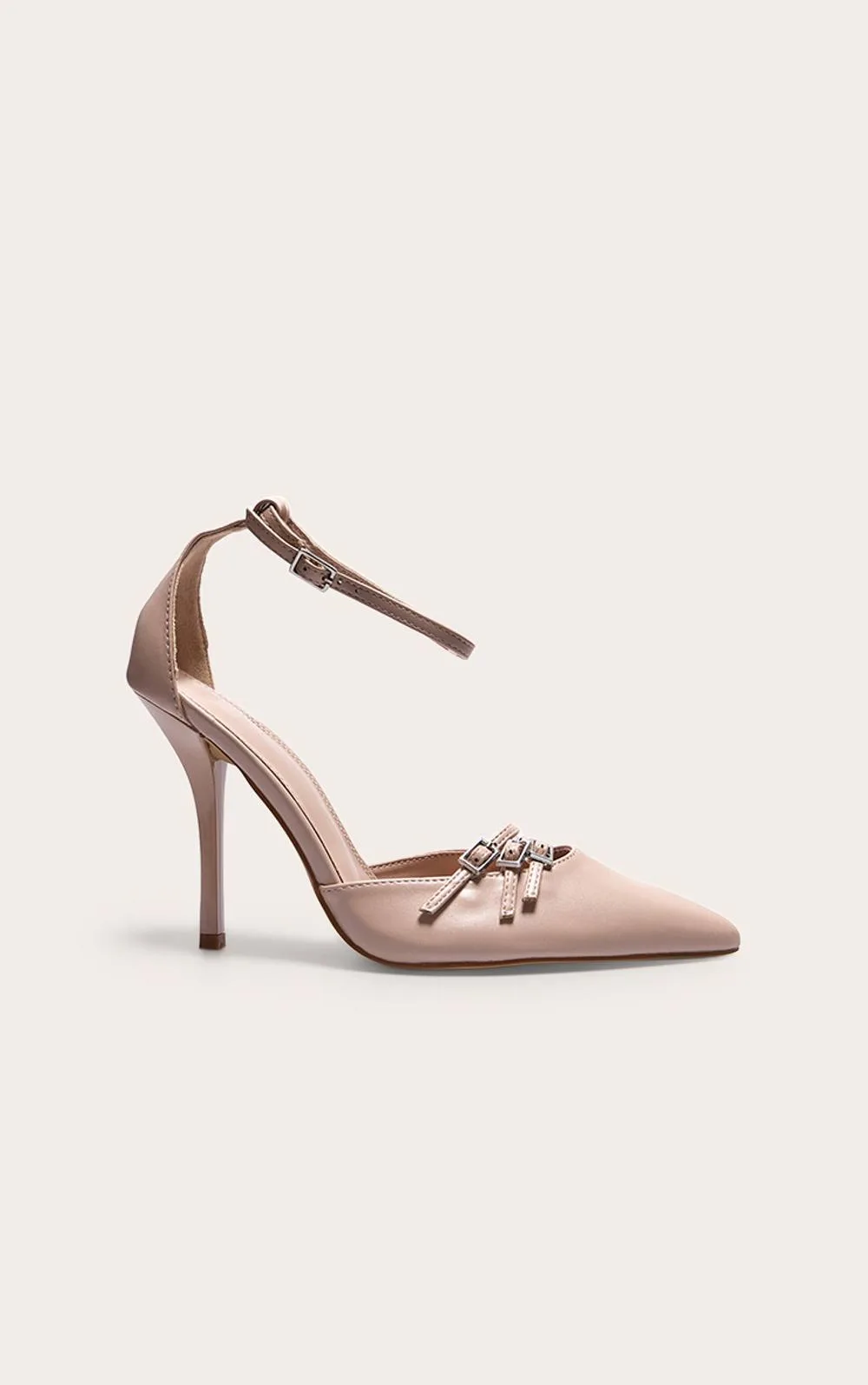 Pu Point Toe Buckle Detail Court Heels by PrettyLittleThing