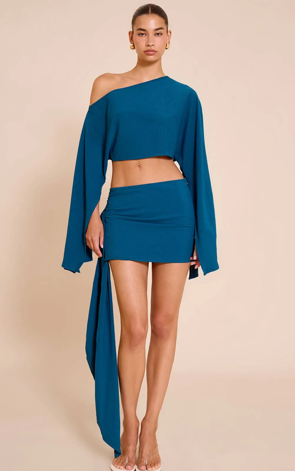 Floaty Woven Knot Side Mini Skirt Co-Ord