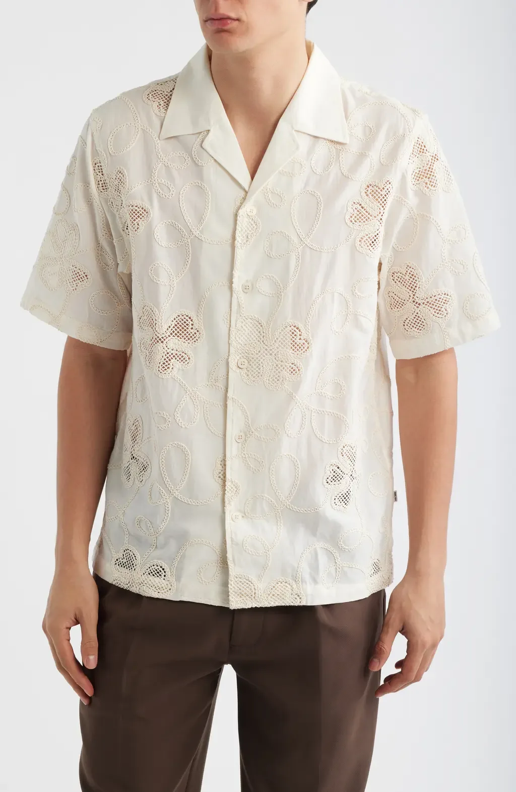 Ben Embroidered Detail Organic Cotton Camp Shirt