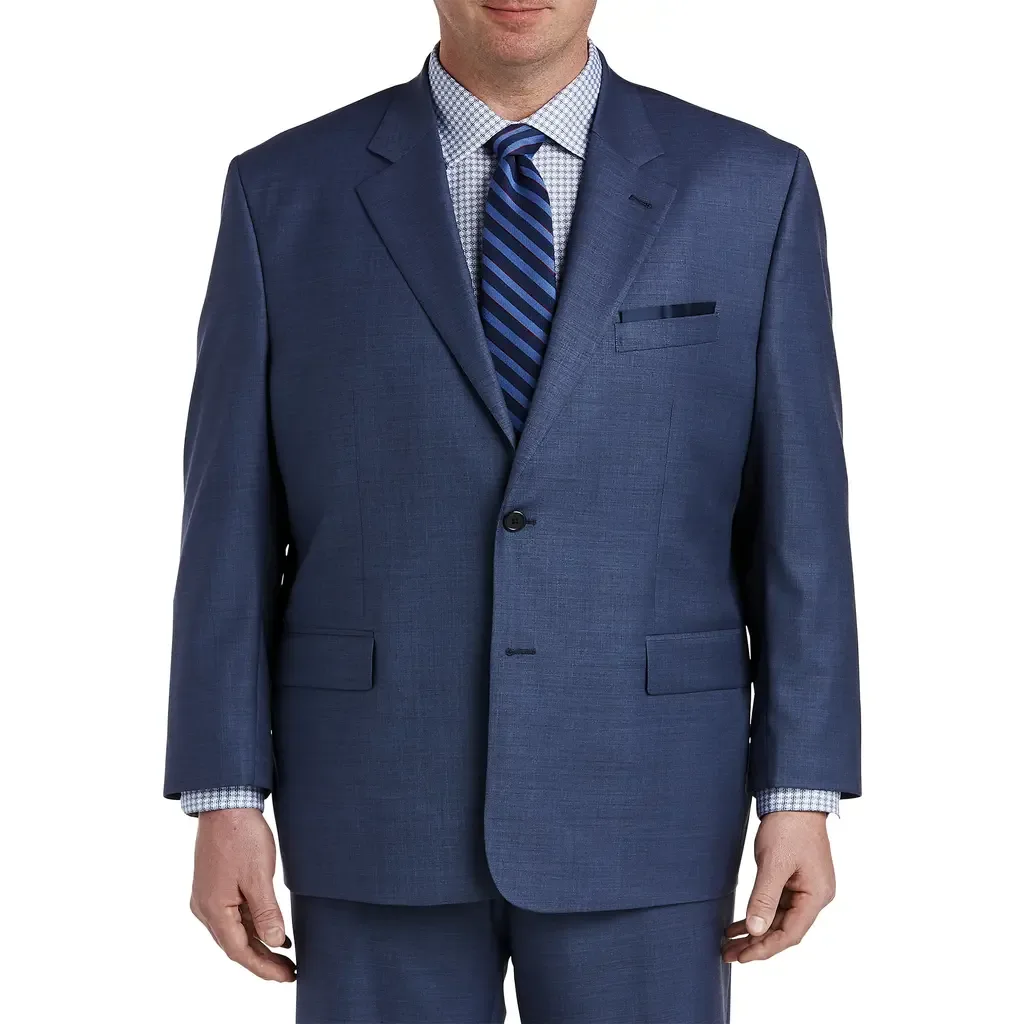 Jacket-Relaxer Sharkskin Suit Jacket by Oak Hill Premium by DXL