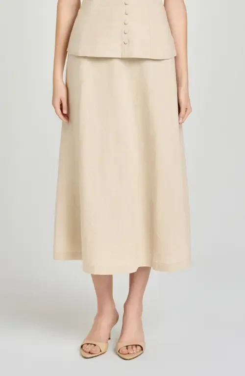 WAYF x Hannah Lovey Porter Capri Linen Blend Midi Skirt