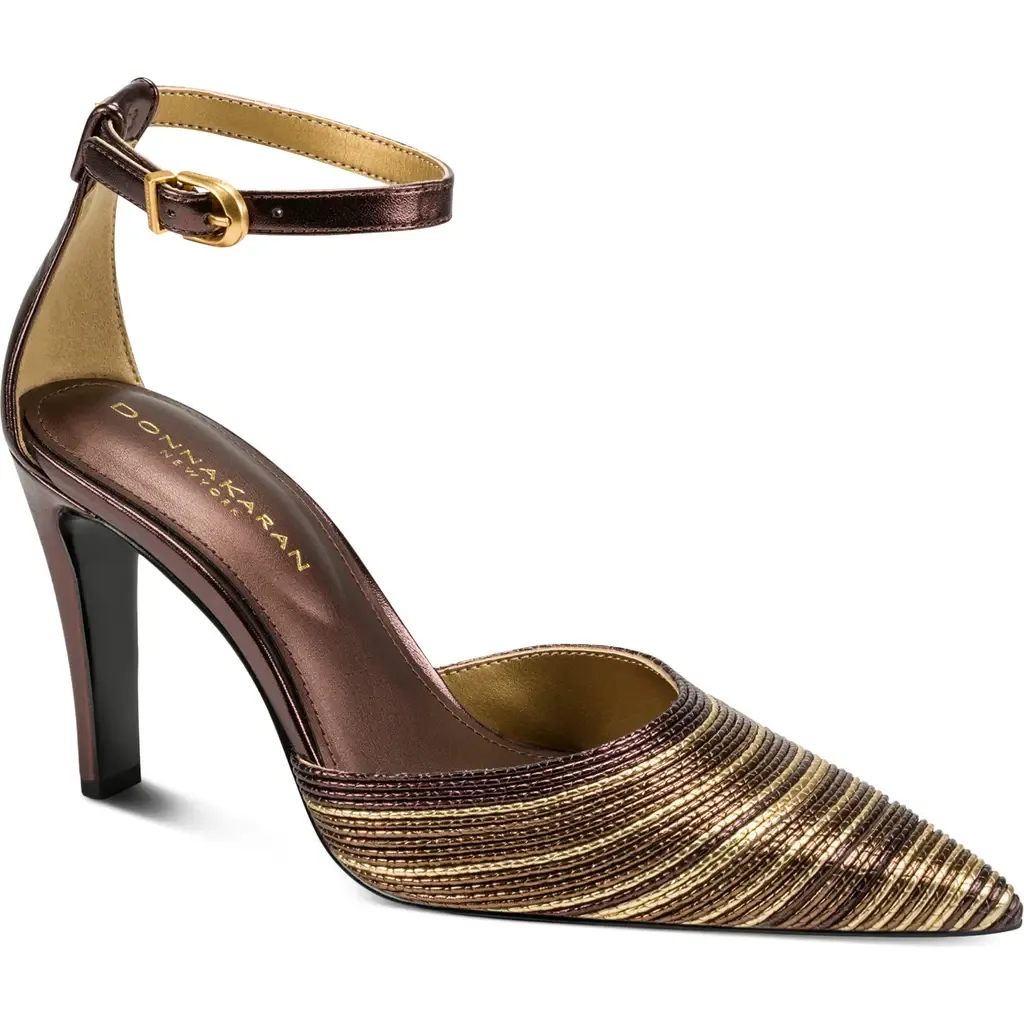 Patricia Ankle Strap Pointed Toe Pump by Donna Karan New York