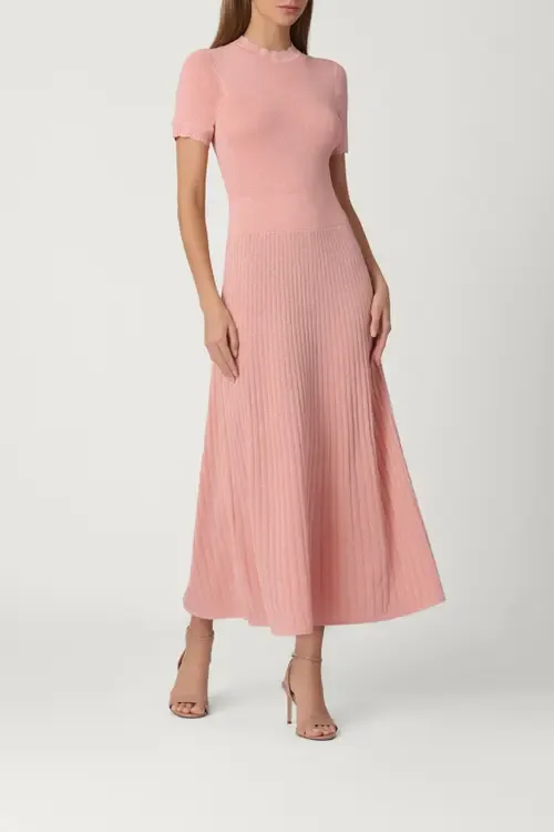 Fine Gauge Shimmer Knit Darby Dress by Shoshanna
