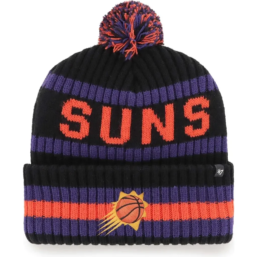 '47 Black Phoenix Suns Bering Cuffed Knit Hat with Pom by '47