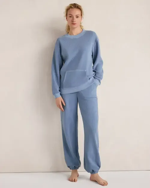 Resti Organic Cotton Waffle Cuffed Pants by Haven Well Within