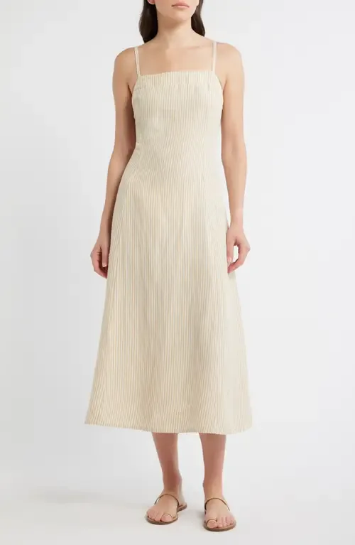 Luca Stripe Linen Blend Midi Dress by Marine Layer
