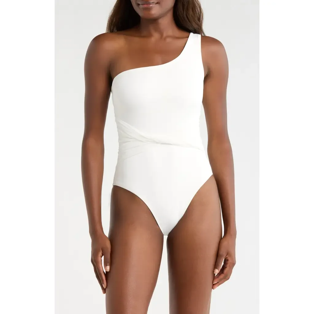 Floral Twist Front One-Shoulder One-Piece Swimsuit by Hutch