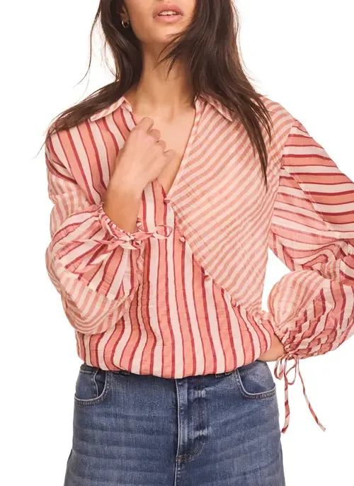 Striped Wrap Shirt by MINT VELVET