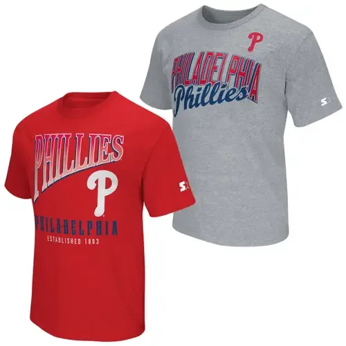 Starter Red/Heather Gray Philadelphia Phillies Two-Pack T-Shirt Set by STARTER