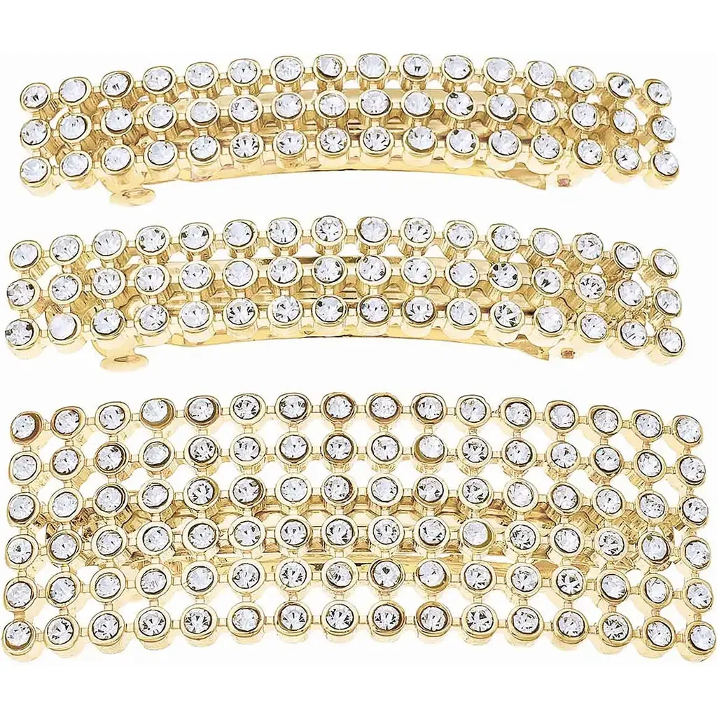 Assorted 3-Pack Crystal Barrettes by Ettika