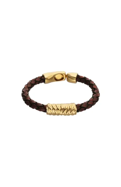 18K Gold-Plated Leather Bracelet by UNODE50