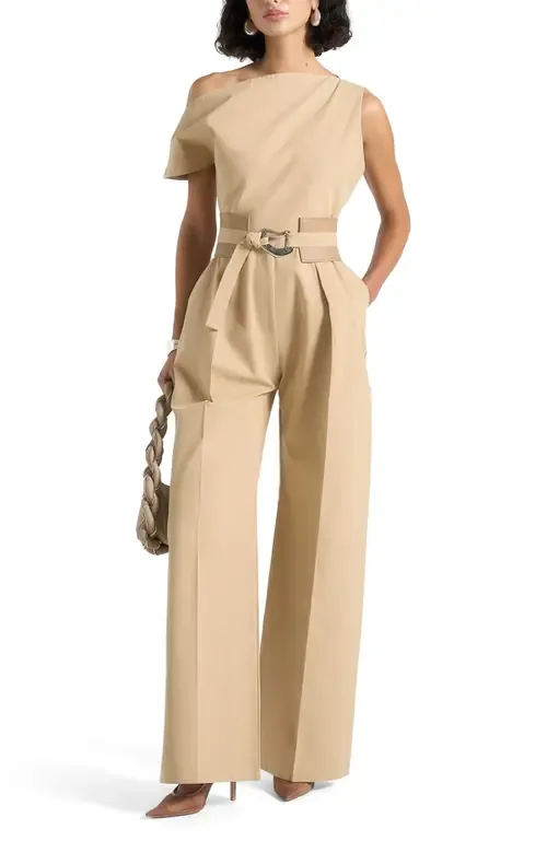 Valerie Tailored Off Shoulder Jumpsuit with Belt by Manière De Voir