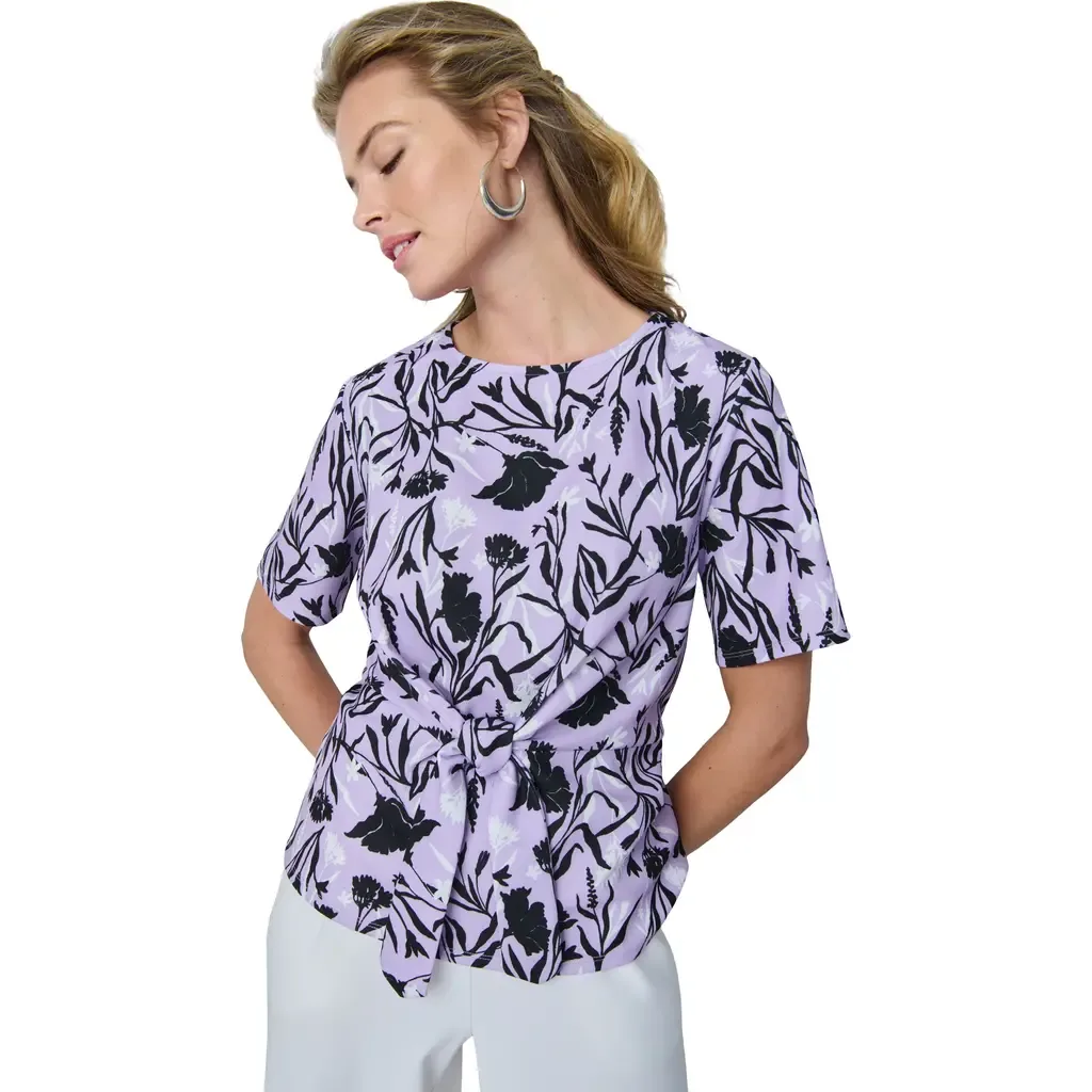 Stretch Crepe Tie Waist Top by Jessica London