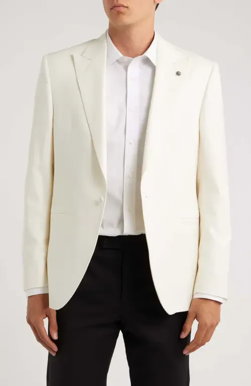 250th Capsule Erie Off White Super 100s Wool Self Peak Lapel Dinner Jacket by Jack Victor