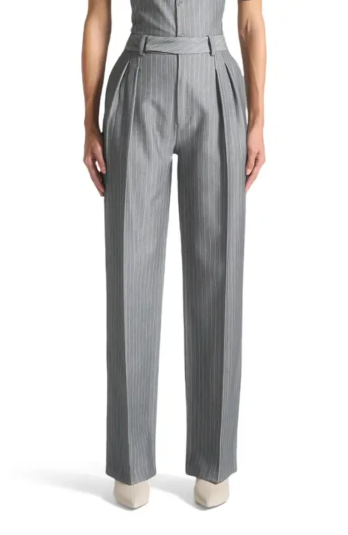 Julie Pinstripe Twin Pleat Tailored Trousers by Manière De Voir