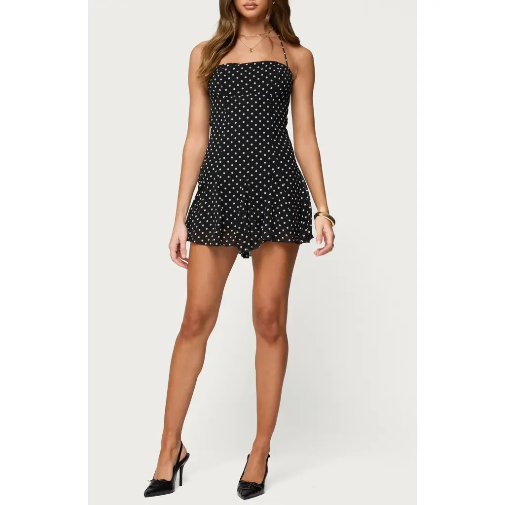 Ariah Dot Halter Minidress by EDIKTED