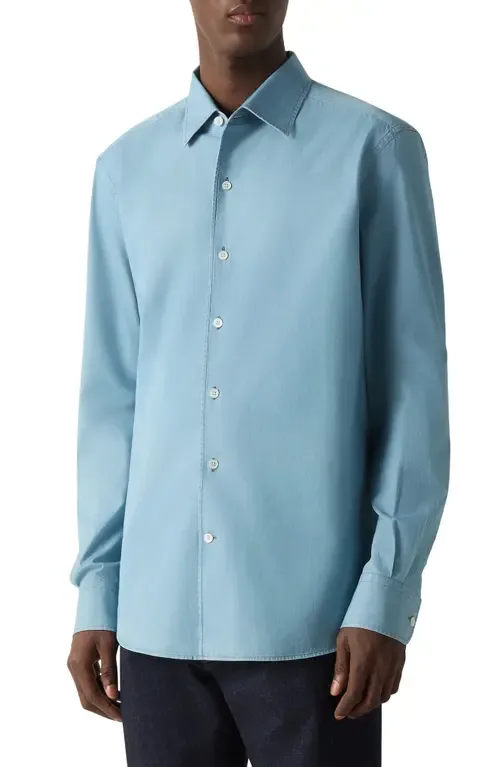 Denim Button-Up Shirt by ZEGNA