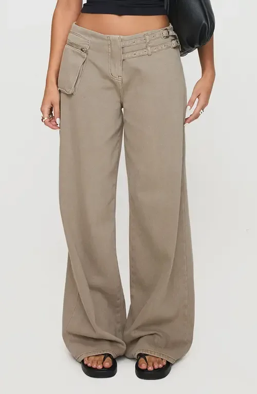 Paltrow Low Rise Wide Leg Cargo Jeans by Princess Polly