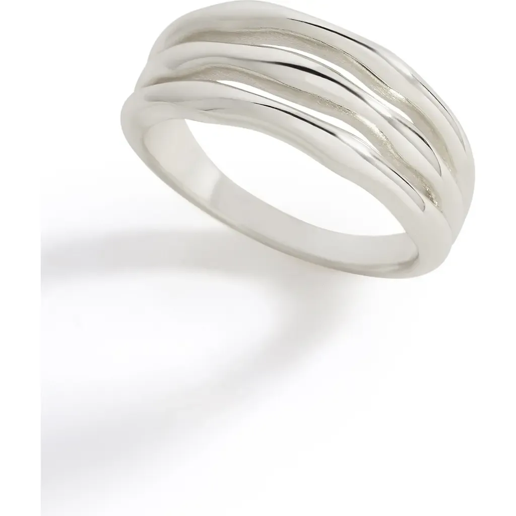 Gold Triple Ring in 925 Sterling Silver by Mint & Lily