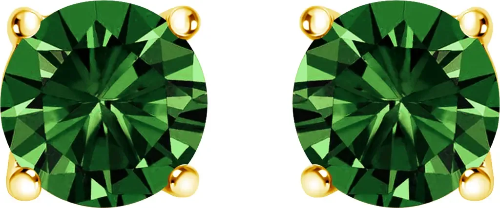 14K Gold 1/2 Cttw Lab Grown Green Diamond Classic Solitaire Stud Earrings by Haus of Brilliance