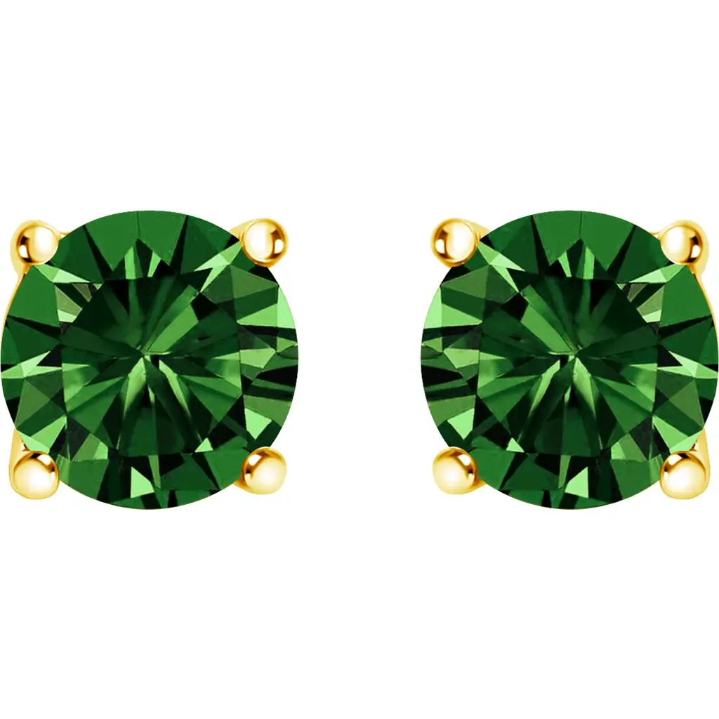 14K Gold 1/2 Cttw Lab Grown Green Diamond Classic Solitaire Stud Earrings by Haus of Brilliance