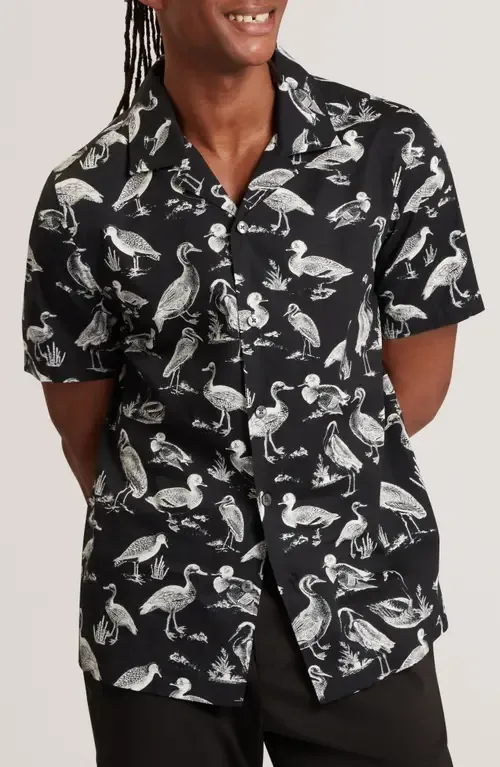 Yamal Duck Print Camp Shirt by Ted Baker