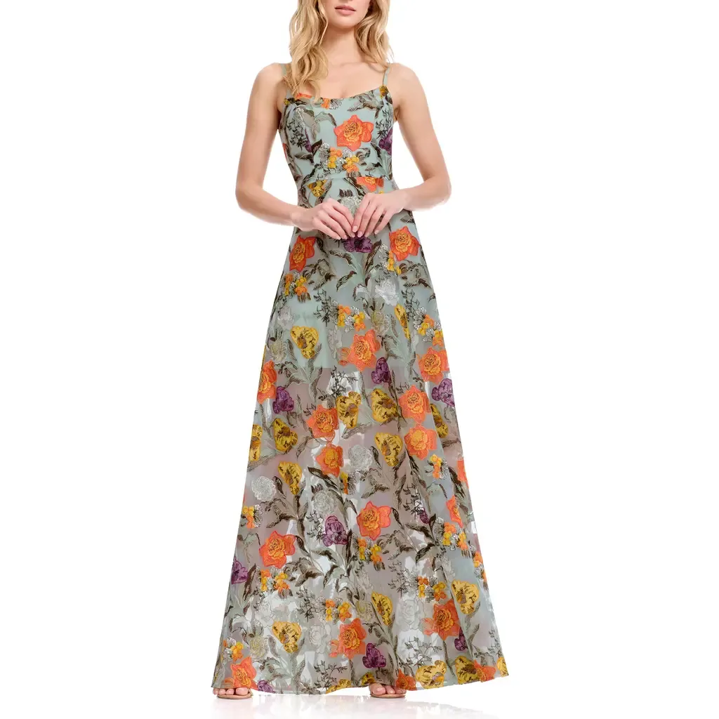 Umalina Embroidered Sleeveless Gown