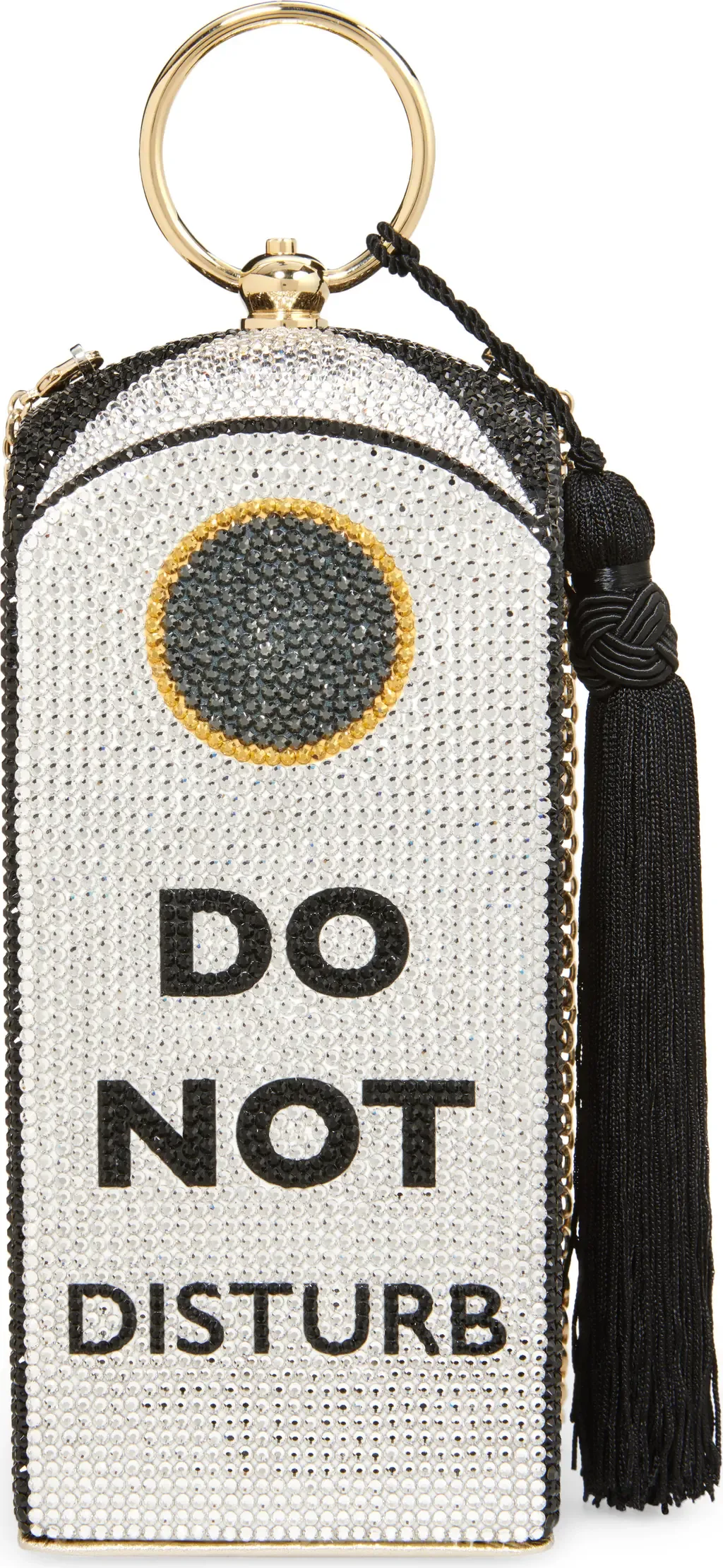 Rectangle Dome Do Not Disturb Crystal Embellished Clutch by JUDITH LEIBER COUTURE