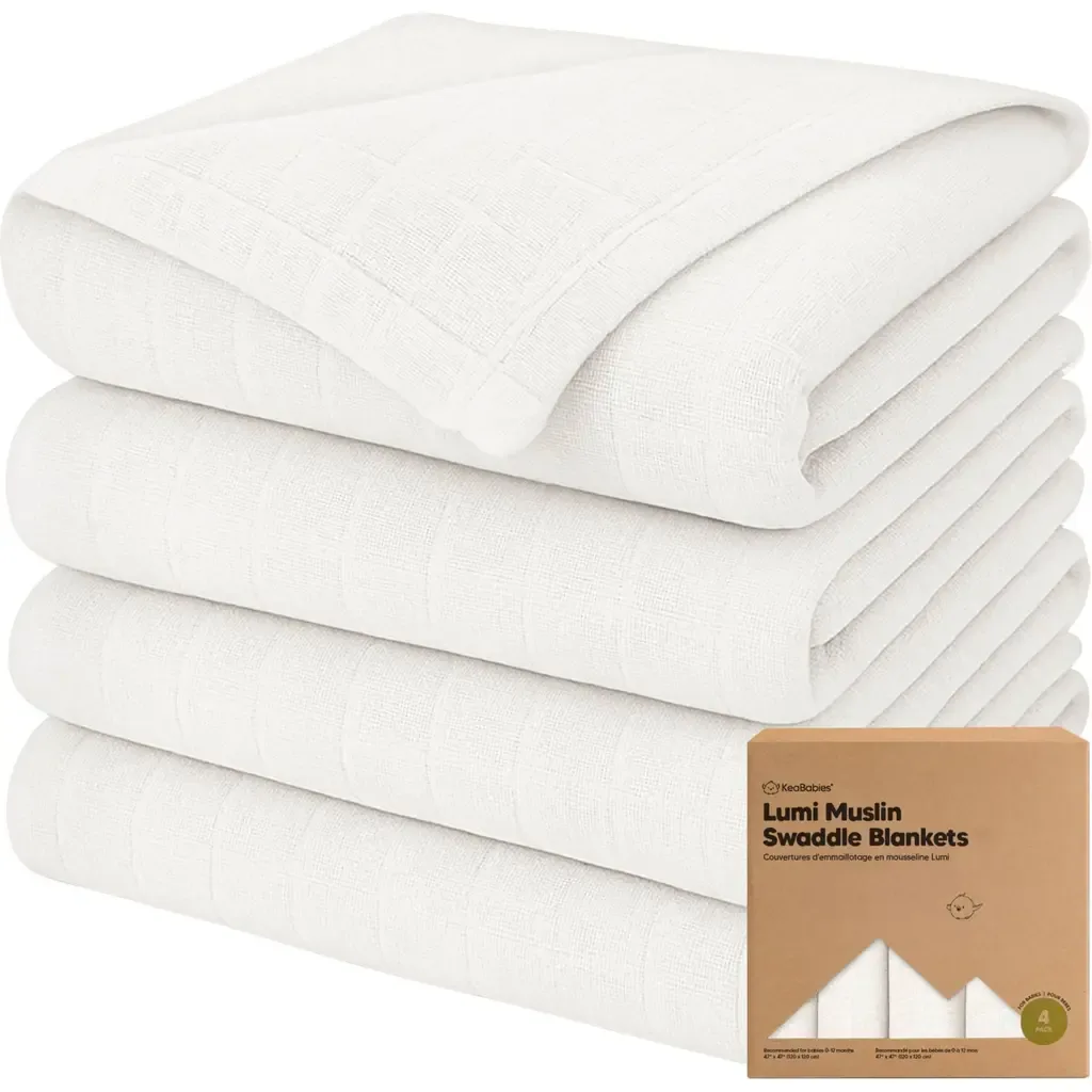 Lumi Muslin Swaddle Blankets by KeaBabies